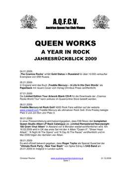 Queen Rückblick 2009
