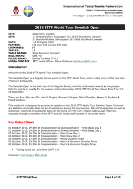 2019 ITTF World Tour Swedish Open