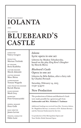 Iolanta Bluebeard's Castle