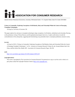 Association for Consumer Research