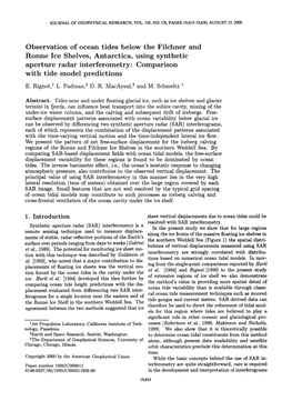 Observation of Ocean Tides Below the Filchner