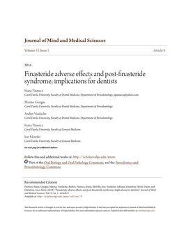 Finasteride Adverse Effects and Post-Finasteride Syndrome