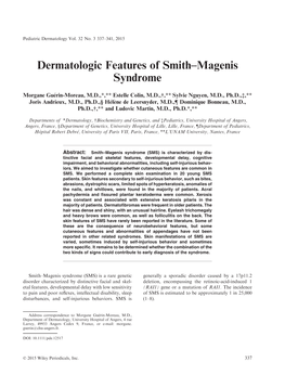 Dermatologic Features of Smith–Magenis Syndrome