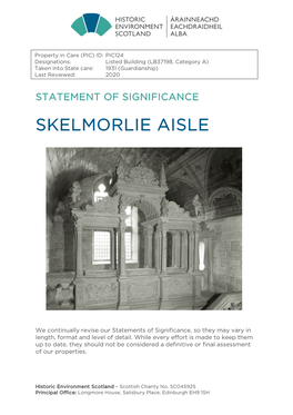 Skelmorlie Aisle Statement of Significance
