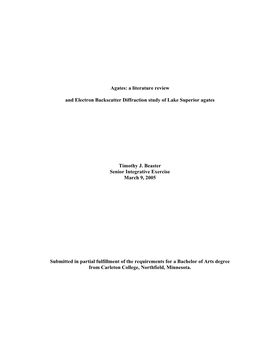 Origin of Fibrosity and Banding in Agates from Flood Basalts: American Journal of Science, V