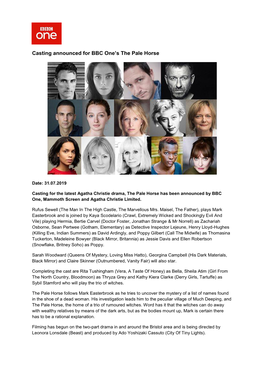 Casting Announced for BBC One's the Pale Horse