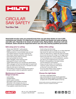 Circular Saw Safety