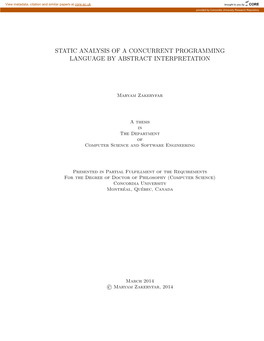 Static Analysis of a Concurrent Programming Language by Abstract Interpretation