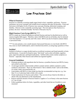 Low Fructose Diet