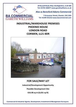 Industrial/Warehouse Premises Phoenix House London Road Corwen, Ll21 0Dr