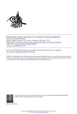 Demographic Characteristics of the American Muslim Community.Pdf