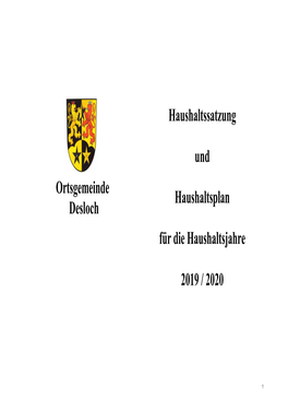 Ortsgemeinde Desloch Haushaltssatzung Und