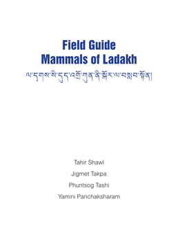 Field Guide Mammals of Ladakh ¾-Hðgå-ÅÛ-Hýh-ºiô-;Ým-Mû-Ç+Ô¼-¾-Zçàz-Çeômü