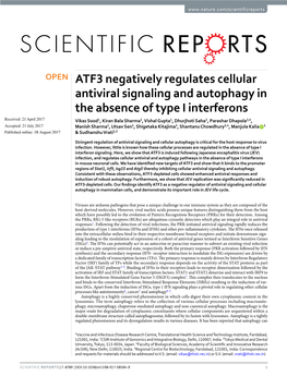 ATF3 Negatively Regulates Cellular Antiviral Signaling and Autophagy In