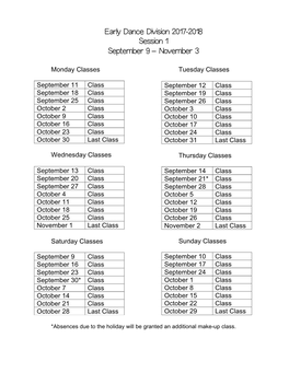 Early Dance Division Calendar 17-18