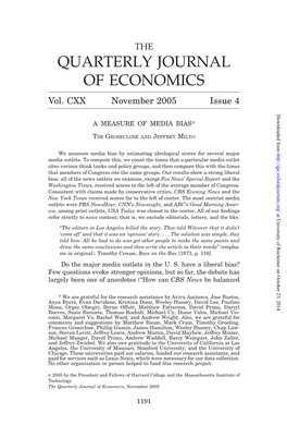 QUARTERLY JOURNAL of ECONOMICS Vol