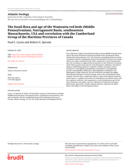 The Fossil Flora and Age of the Wamsutta Red Beds (Middle