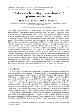 Underwater Breathing: the Mechanics of Plastron Respiration