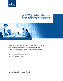 Asia's Strategic Participation in the Group of 20 for Global Economic