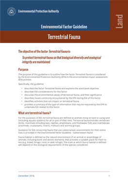 Environmental Factor Guideline Land