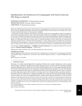 An Architecture for Cryptography with Smart Cards and NFC Rings on Android