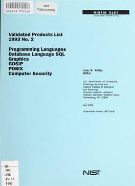 Validated Products List, 1993 No. 2