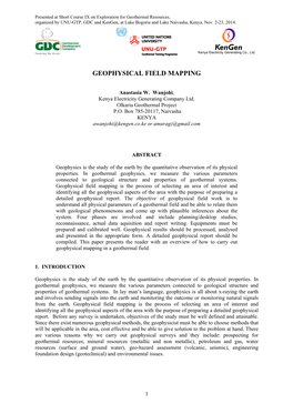 Geophysical Field Mapping