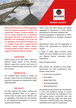 Monier Quarry Location Operation Product