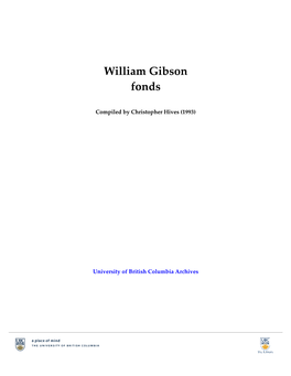 William Gibson Fonds