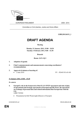 En En Draft Agenda