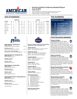 Postseason Awards 2016 Standings the Numbers