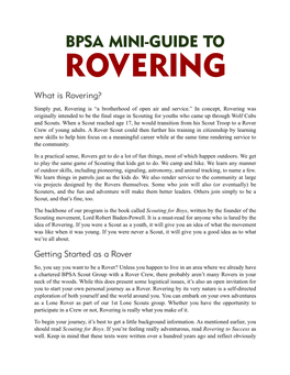 Mini Guide to Rovering