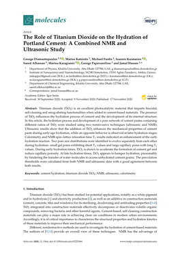 The Role of Titanium Dioxide on the Hydration of Portland Cement: a Combined NMR and Ultrasonic Study