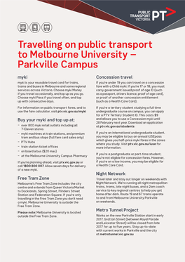 Travelling on Public Transport to Melbourne University – Parkville Campus