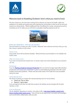 Welcome Back to Hostelling Scotland: Here's What You Need to Know