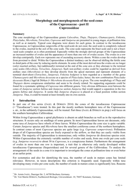 Morphology and Morphogenesis of the Seed Cones of the Cupressaceae - Part II Cupressoideae