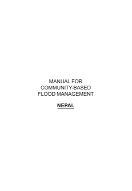 Manual for Community-Based Flood Management Nepal