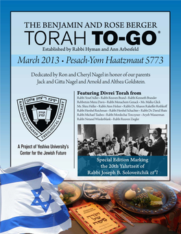 Pesach to Go - 5773.Pdf