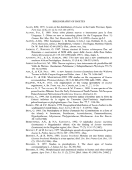 Bibliography of Isoetes