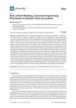 Role of Reef-Building, Ecosystem Engineering Polychaetes in Shallow Water Ecosystems