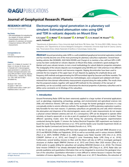 Estimated Attenuation Rates Using GPR and TDR in Volcanic Depos