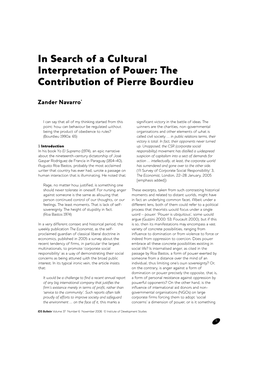 In Search of a Cultural Interpretation of Power: the Contribution of Pierre Bourdieu