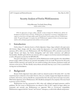 Security Analysis of Firefox Webextensions