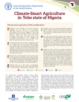 Climate-Smart Agriculture in Yobe State of Nigeria
