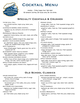 Cocktail Menu