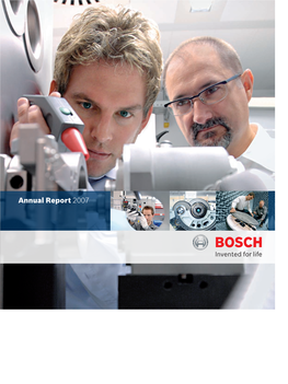 Annual Report 2007 the Bosch Vision Creating Value – Sharing Values