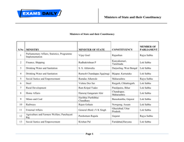 Ministers of State and Their Constituency