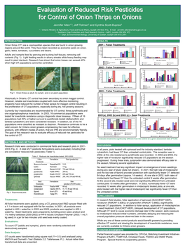 Evaluation of Reduced Risk Pesticides for Control of Onion Thrips on Onions