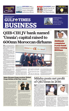 QIIB-CIH JV Bank Named