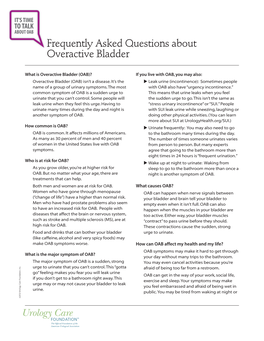 Frequently Asked Questions About Overactive Bladder